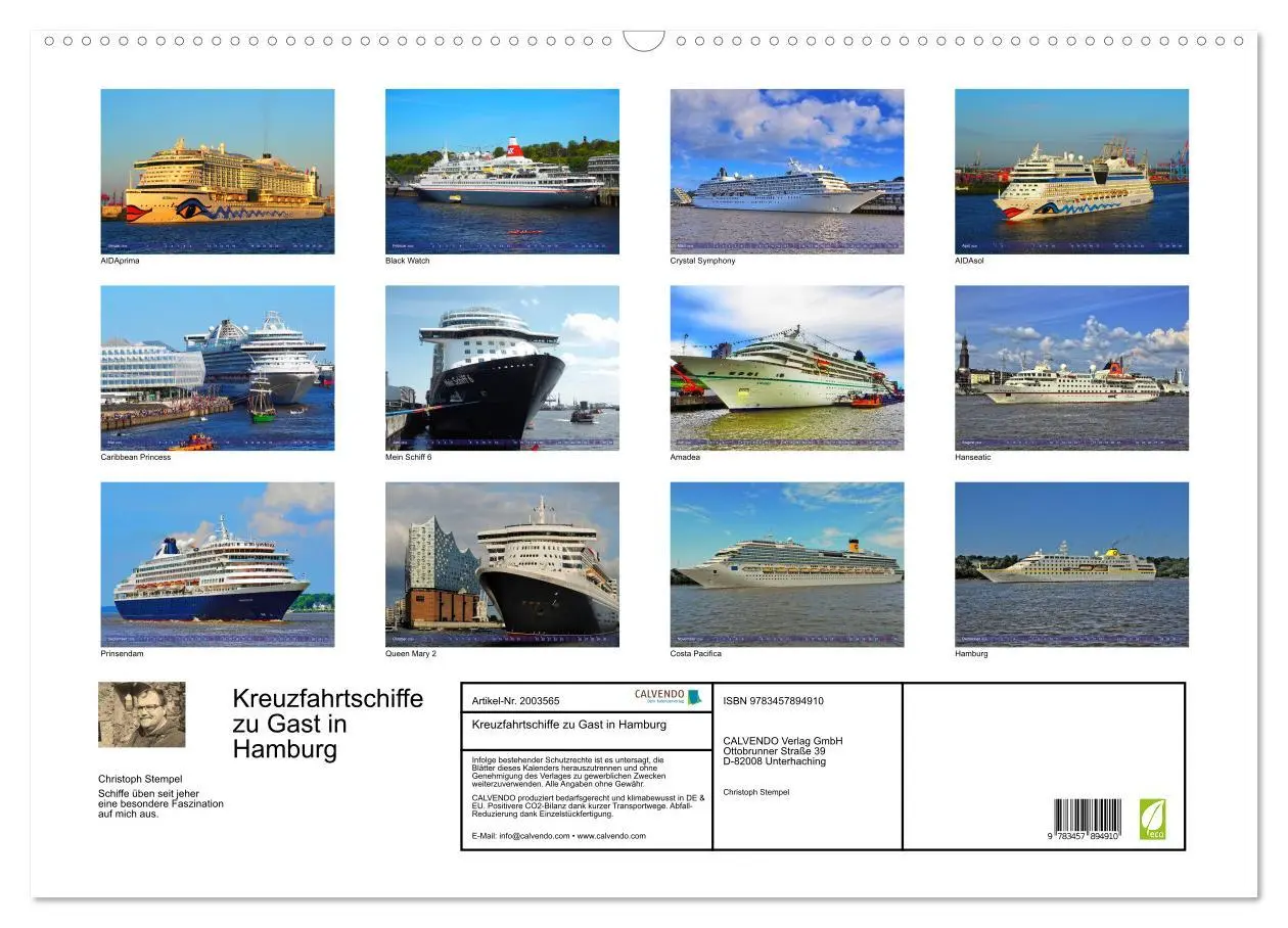 Bild: 9783457894910 | Kreuzfahrtschiffe zu Gast in Hamburg (Wandkalender 2026 DIN A2...