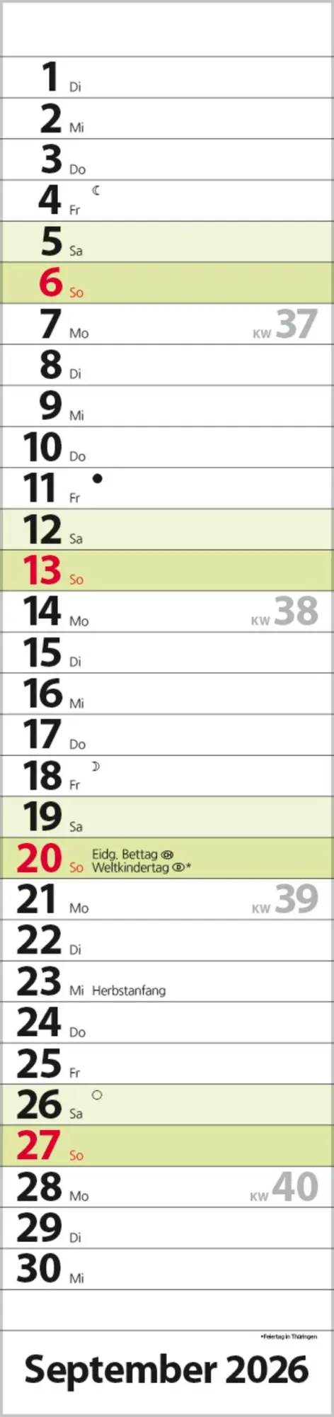 Bild: 9783731884910 | Streifenplaner Compact Grün 2026 | Verlag Korsch | Kalender | 13 S.