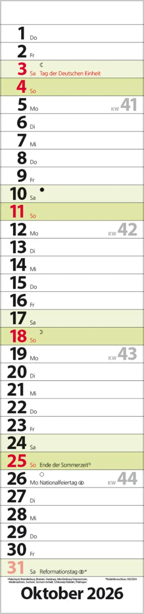 Bild: 9783731884910 | Streifenplaner Compact Grün 2026 | Verlag Korsch | Kalender | 13 S.