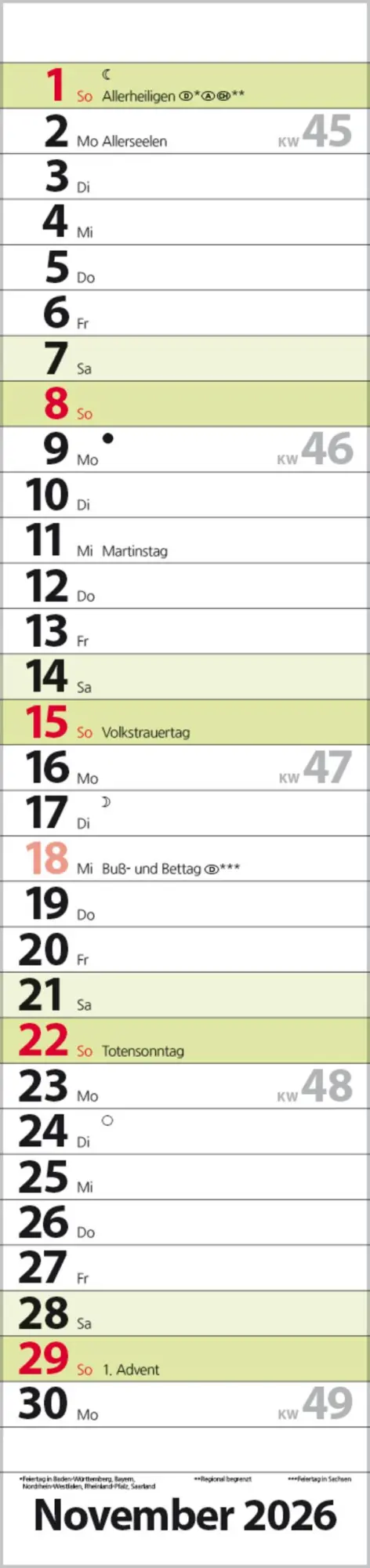 Bild: 9783731884910 | Streifenplaner Compact Grün 2026 | Verlag Korsch | Kalender | 13 S.
