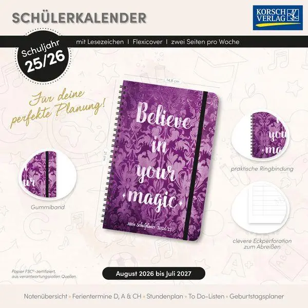 Bild: 9783819304910 | Schülerkalender Magic 2026/2027 | Verlag Korsch | Taschenbuch | 128 S.