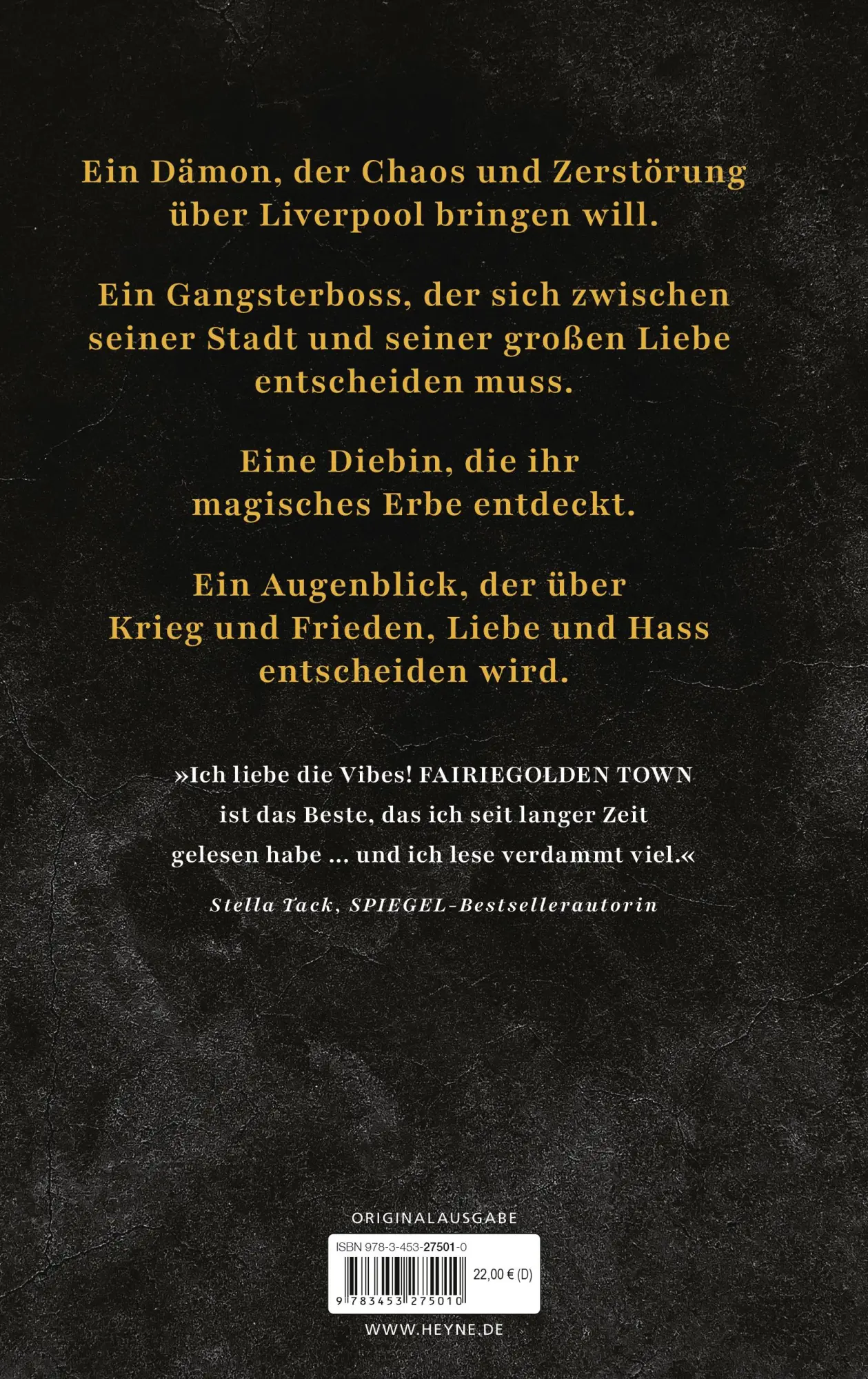 Bild: 9783453275010 | Fairiegolden Town - Der König der Verdammten | Jennifer Benkau | Buch