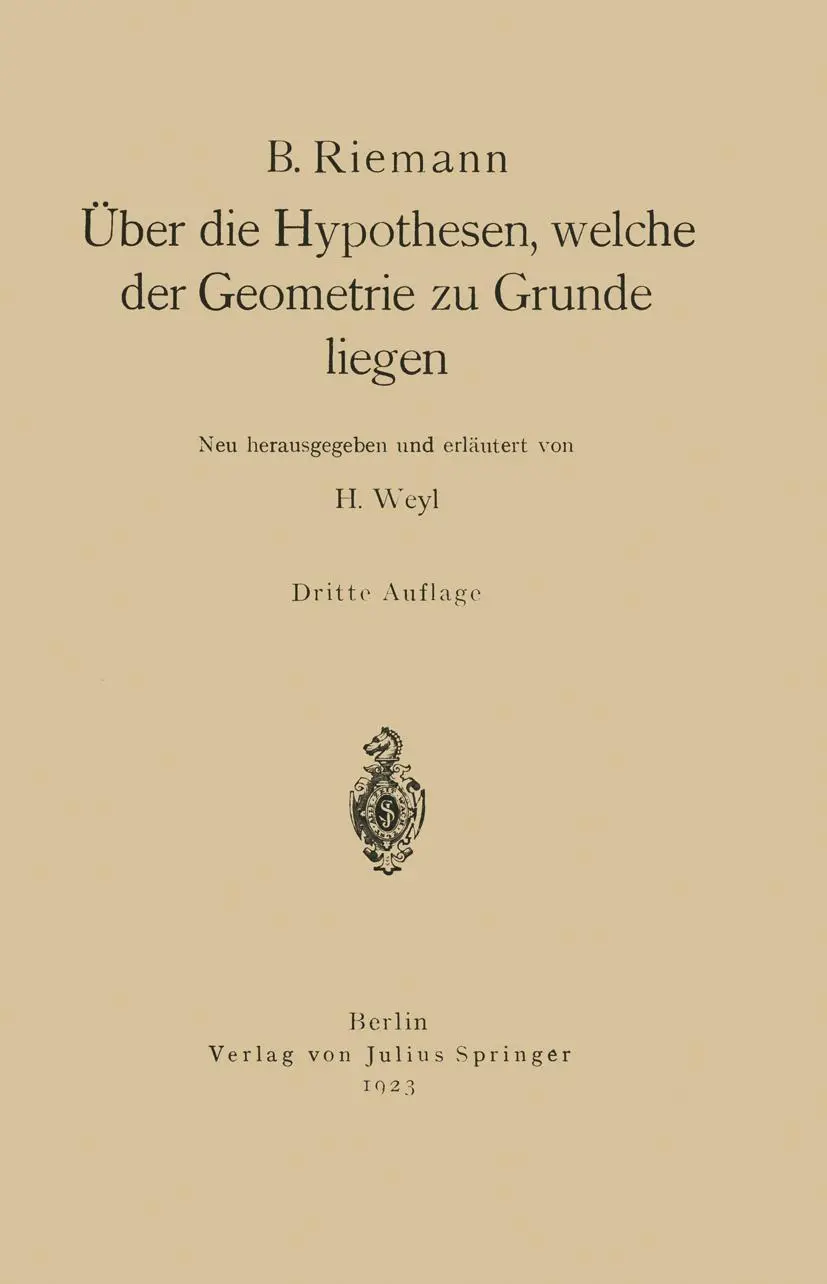 Cover: 9783642505010 | Über die Hypothesen, welche der Geometrie zu Grunde liegen | Riemann
