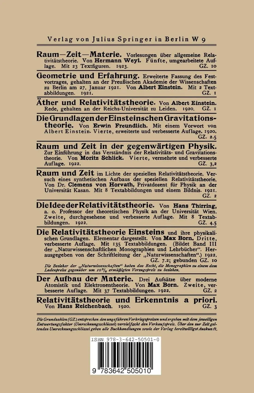 Rückseite: 9783642505010 | Über die Hypothesen, welche der Geometrie zu Grunde liegen | Riemann
