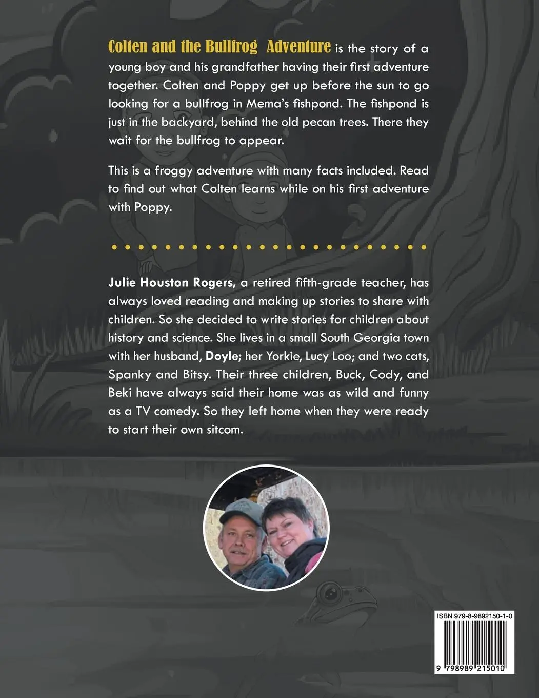 Rückseite: 9798989215010 | COLTEN AND THE BULLFROG ADVENTURE | Julie H Rogers | Taschenbuch