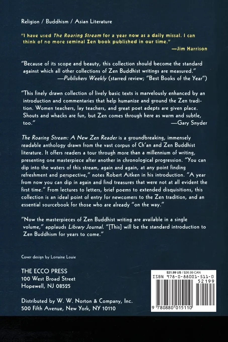 Rückseite: 9780880015110 | Roaring Stream | Nelson Foster | Taschenbuch | Englisch | 2020 | Ecco