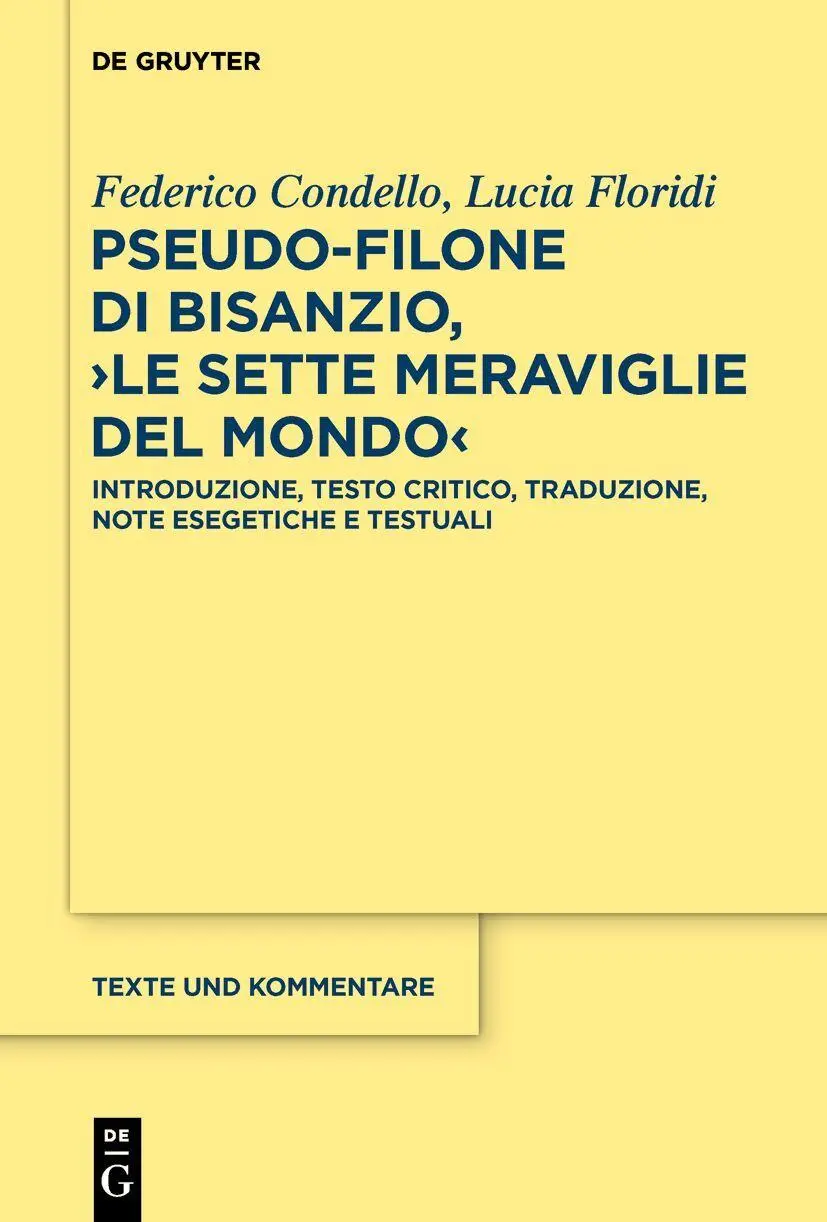 Cover: 9783112215210 | Pseudo-Filone di Bisanzio, ¿Le sette meraviglie del mondo¿ | Buch
