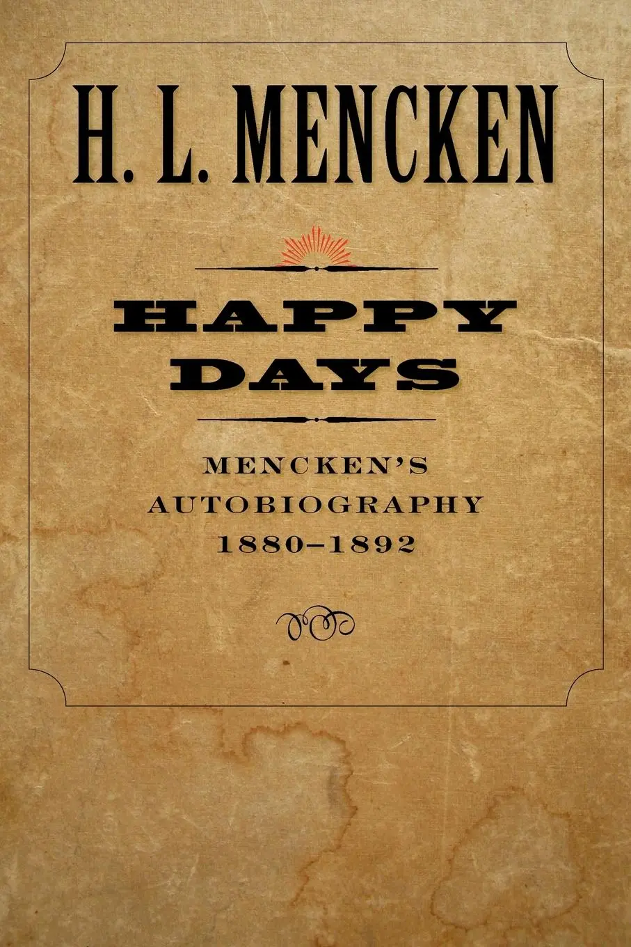 Cover: 9780801885310 | Happy Days | Mencken's Autobiography: 1880-1892 | H. L. Mencken | Buch