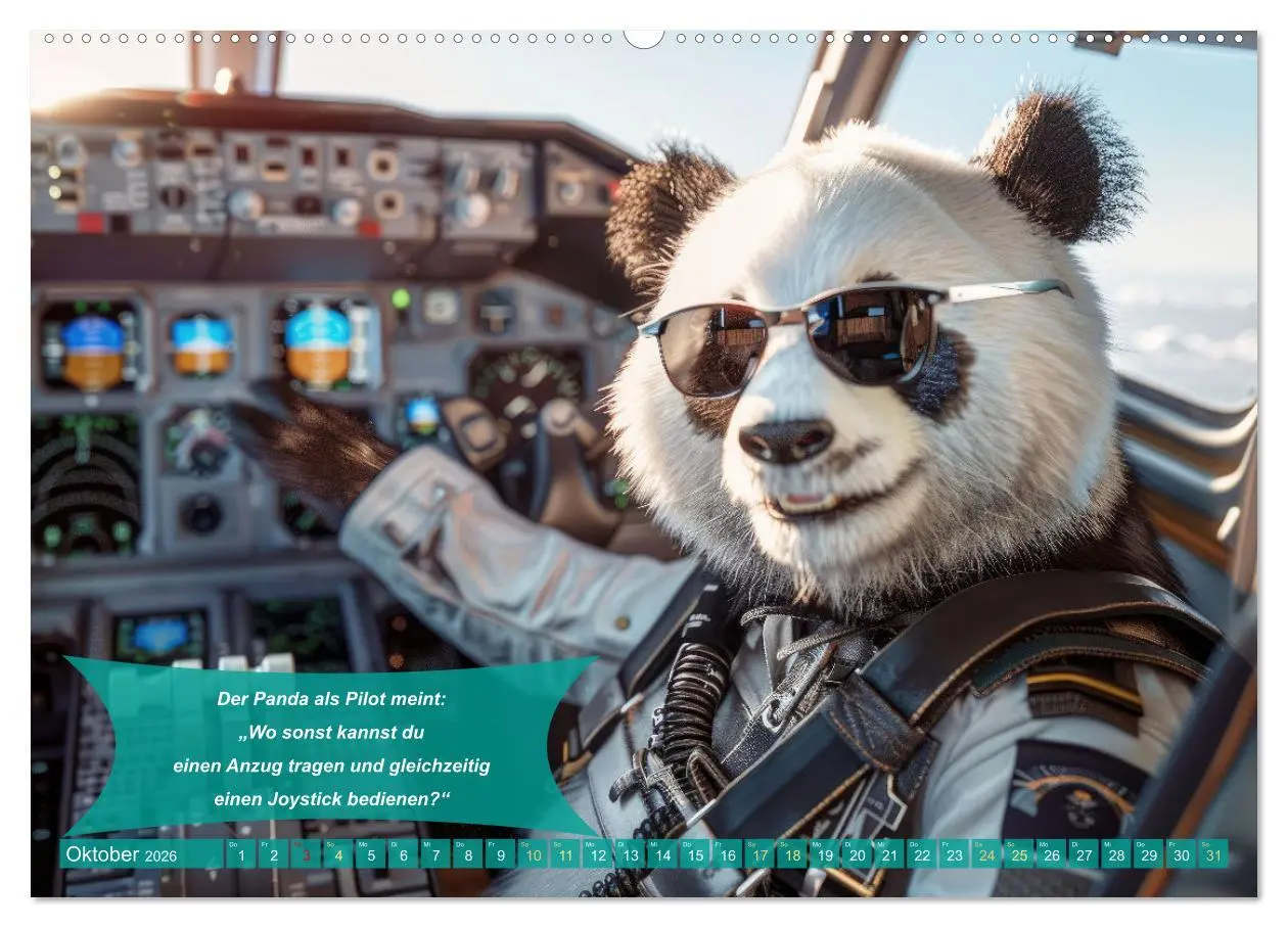 Bild: 9783457375310 | Der tierisch lustige Piloten-Kalender (Wandkalender 2026 DIN A2...
