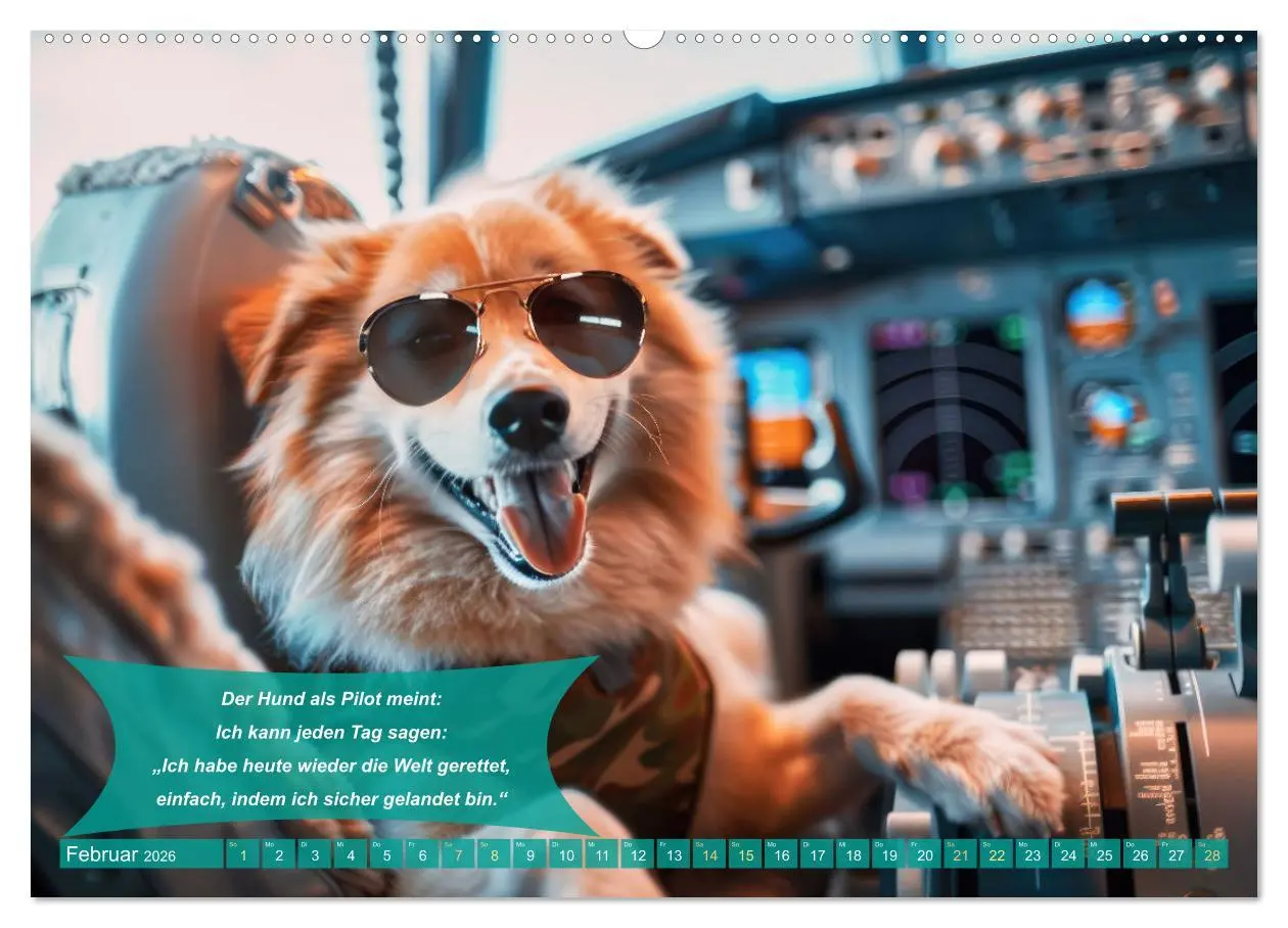 Bild: 9783457375310 | Der tierisch lustige Piloten-Kalender (Wandkalender 2026 DIN A2...