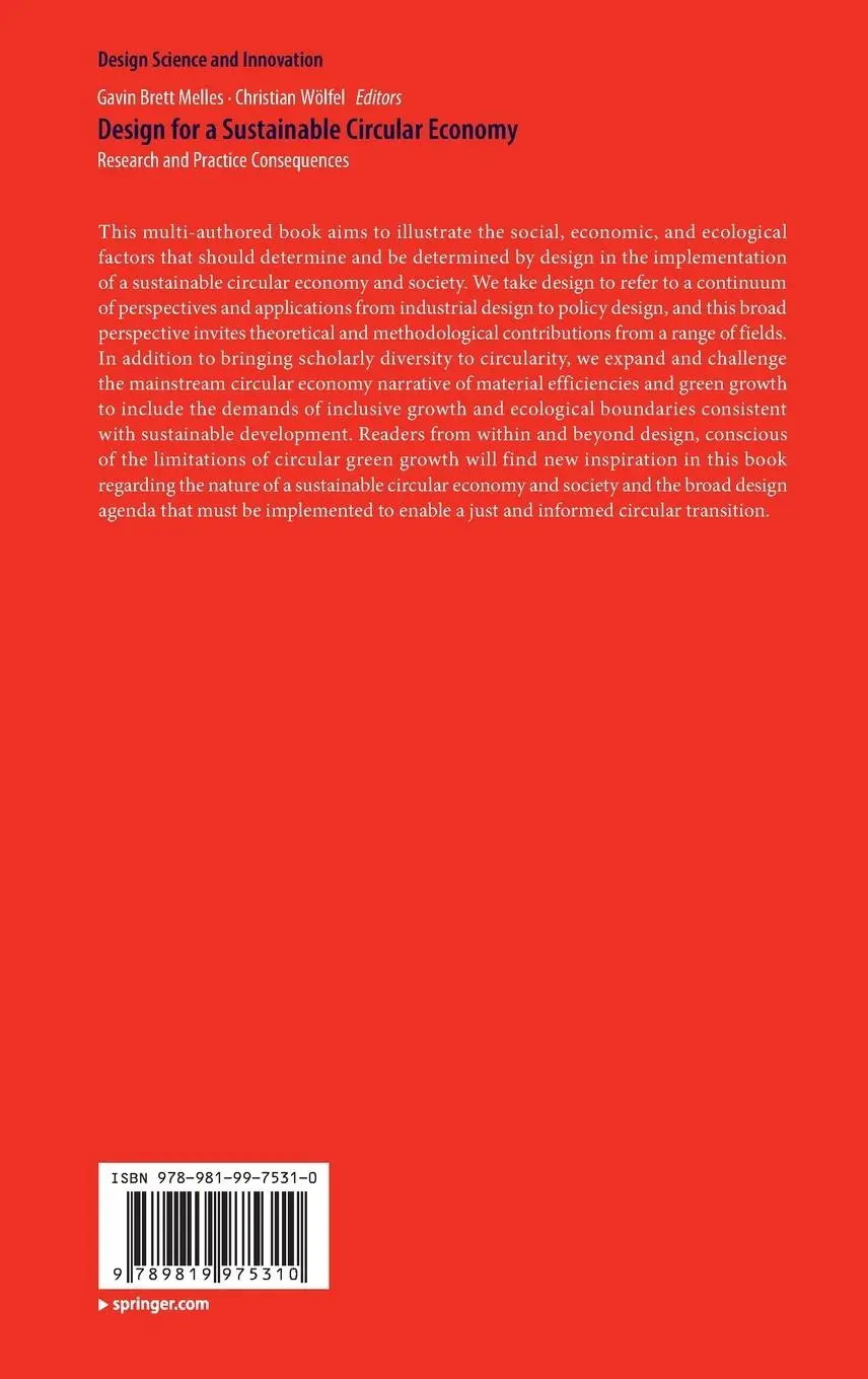 Rückseite: 9789819975310 | Design for a Sustainable Circular Economy | Christian Wölfel (u. a.)