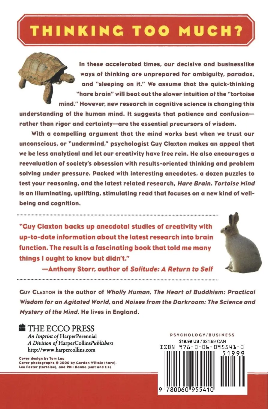 Rückseite: 9780060955410 | Hare Brain, Tortoise Mind | Guy Claxton | Taschenbuch | Englisch