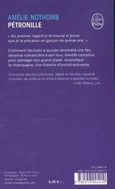 Rückseite: 9782253045410 | Pétronille | Amélie Nothomb | Taschenbuch | 160 S. | Französisch