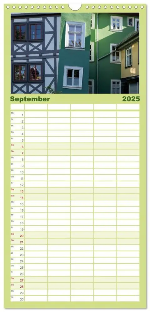 Bild: 9783457125410 | Familienplaner 2025 - Erfurt mit 5 Spalten (Wandkalender, 21 x 45...