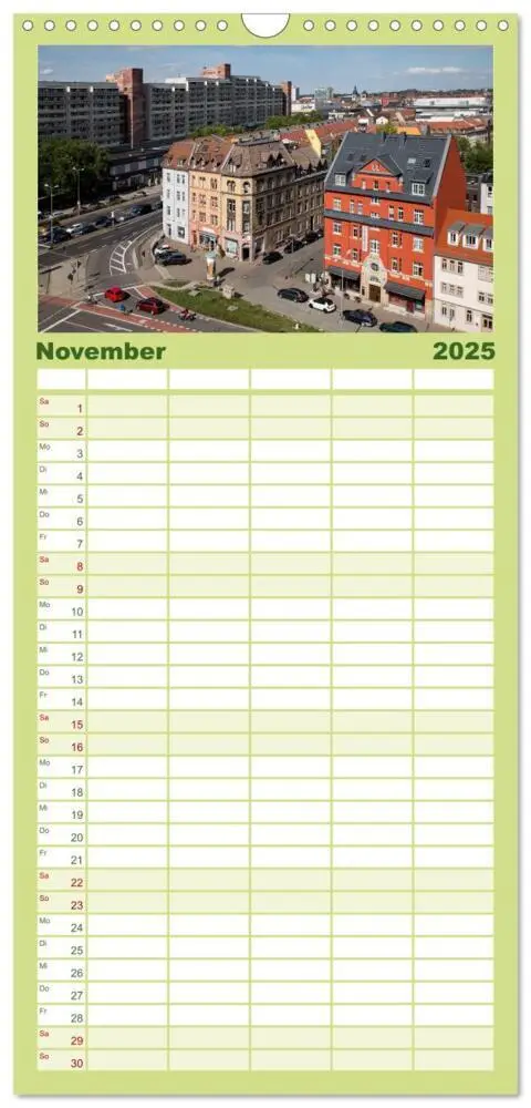 Bild: 9783457125410 | Familienplaner 2025 - Erfurt mit 5 Spalten (Wandkalender, 21 x 45...