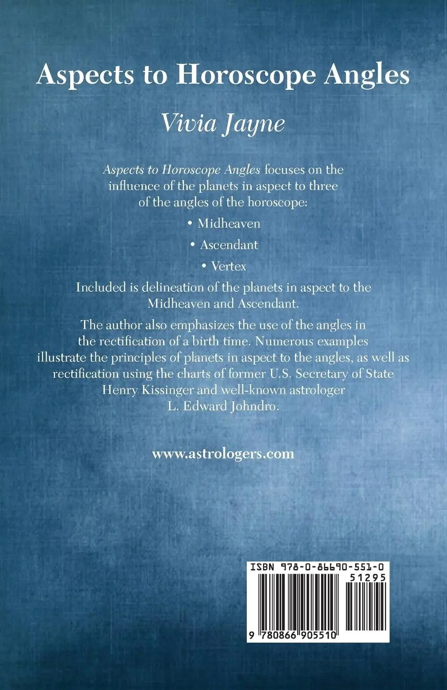 Rückseite: 9780866905510 | Aspects to Horoscope Angles | Vivia Jayne | Taschenbuch | Englisch