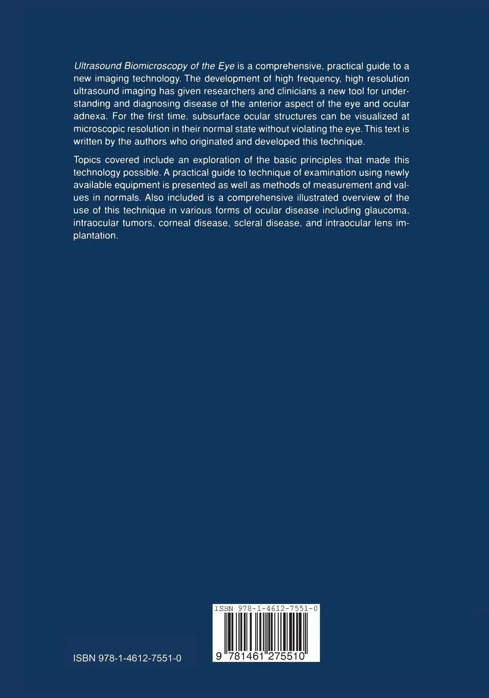 Rückseite: 9781461275510 | Ultrasound Biomicroscopy of the Eye | F. Stuart Foster (u. a.) | Buch