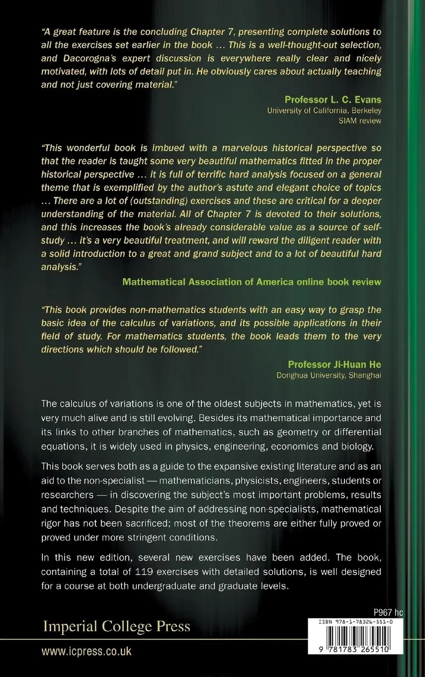 Rückseite: 9781783265510 | INTRO TO CALCUL VARIA (3RD ED) | Bernard Dacorogna | Buch | Englisch