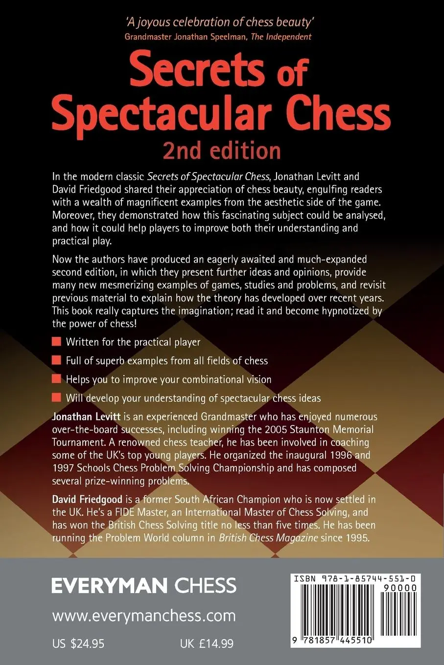 Rückseite: 9781857445510 | Secrets of Spectactular Chess, 2nd Edition | Jonathan Leviit | Buch