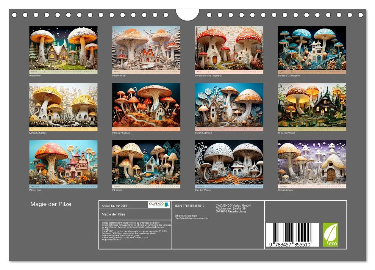 Bild: 9783457355510 | Magie der Pilze (Wandkalender 2026 DIN A4 quer), CALVENDO...