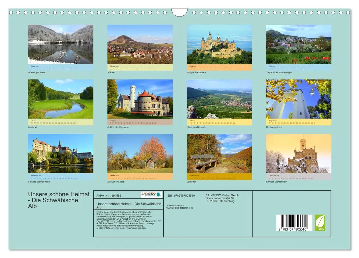 Bild: 9783457805510 | Unsere schöne Heimat - Die Schwäbische Alb (Wandkalender 2026 DIN...