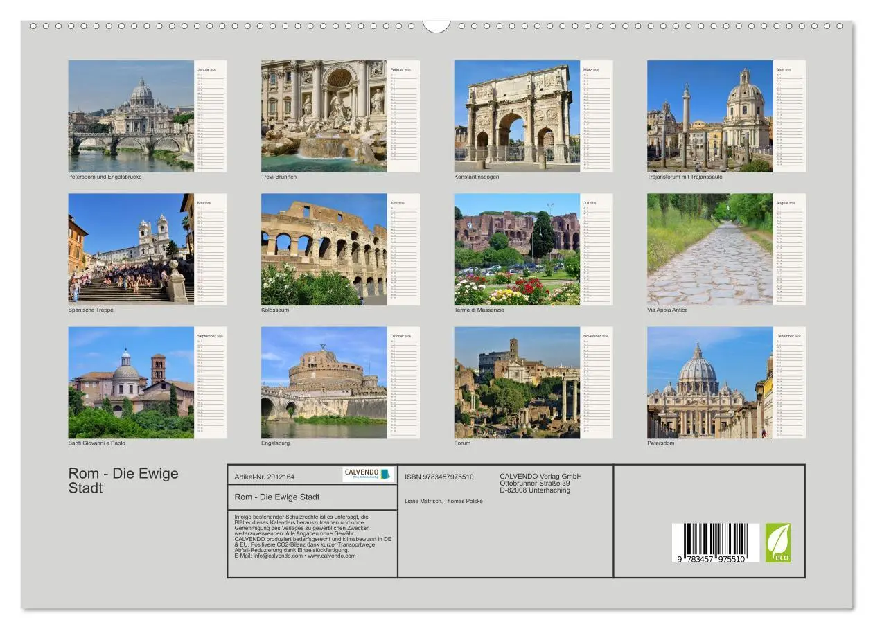Bild: 9783457975510 | Rom - Die Ewige Stadt (hochwertiger Premium Wandkalender 2026 DIN...