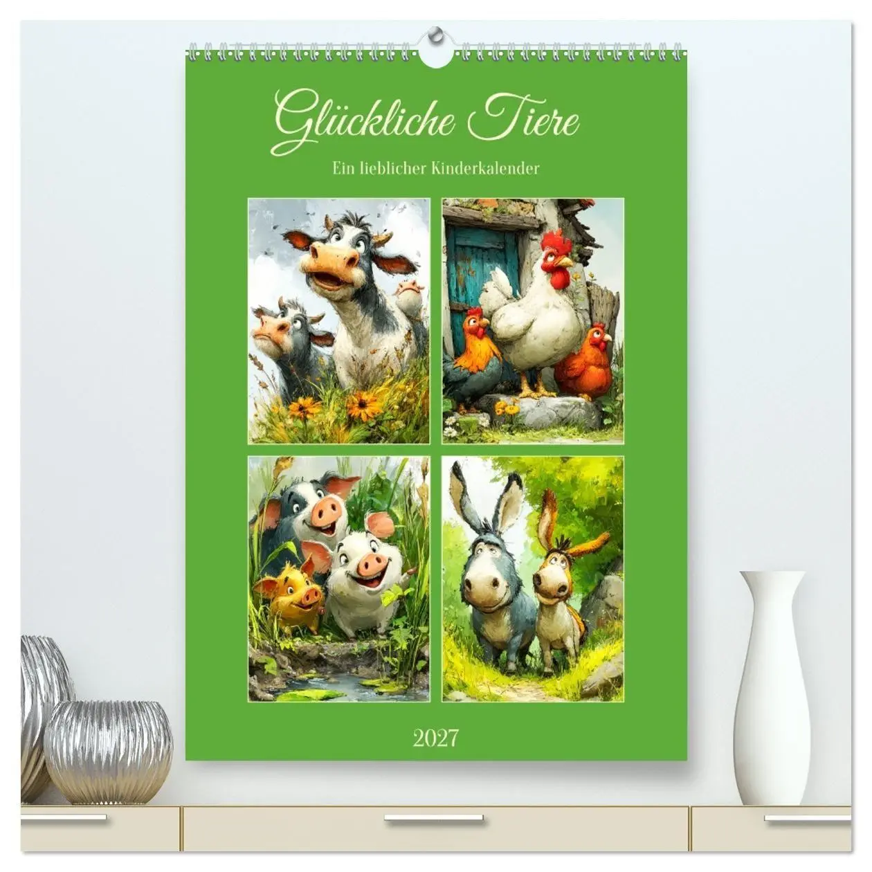 Cover: 9783516825510 | Glückliche Tiere. Ein lieblicher Kinderkalender (hochwertiger...