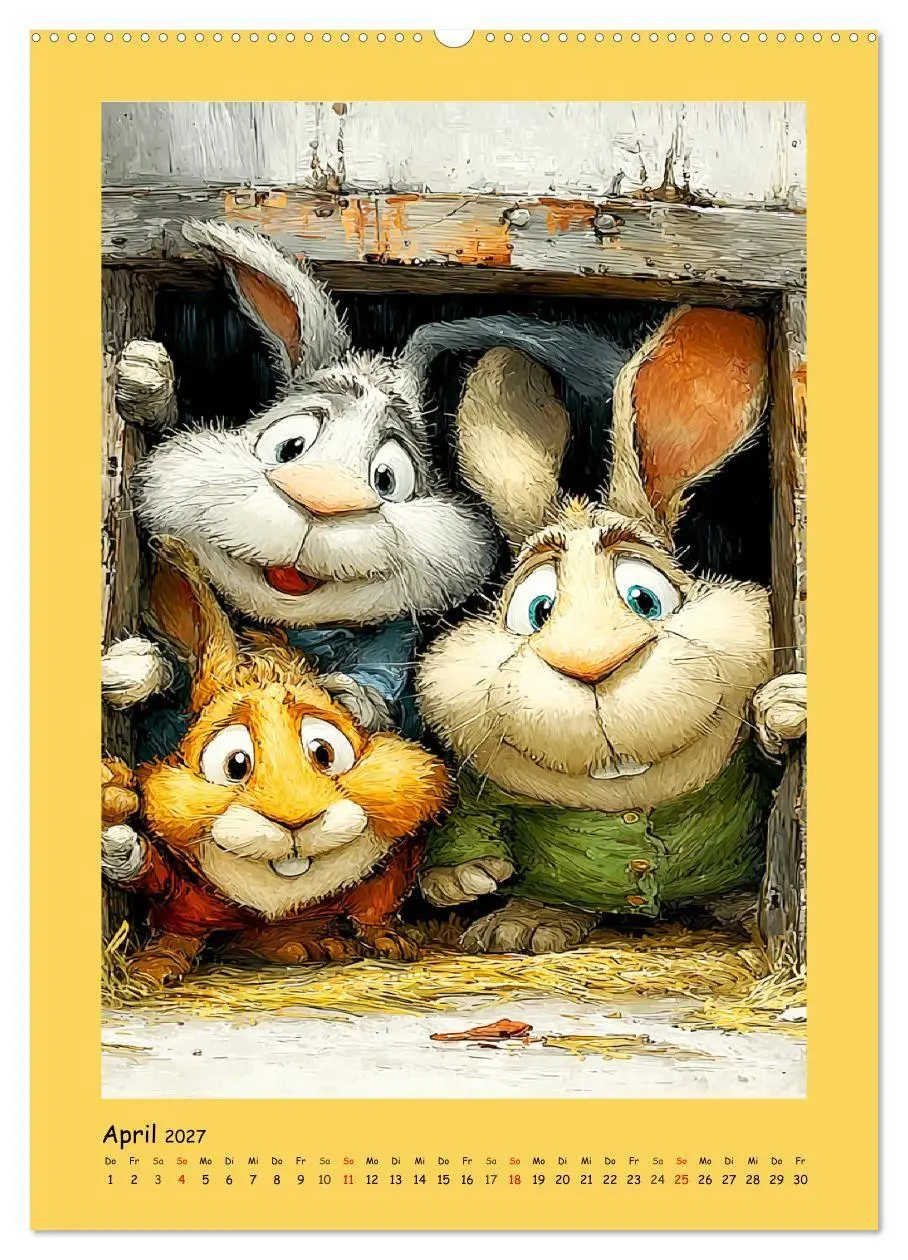 Bild: 9783516825510 | Glückliche Tiere. Ein lieblicher Kinderkalender (hochwertiger...
