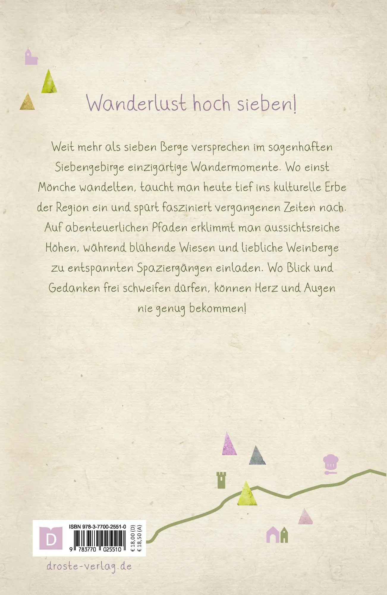 Rückseite: 9783770025510 | Siebengebirge. Wandern für die Seele | Wohlfühlwege | Driesch | Buch