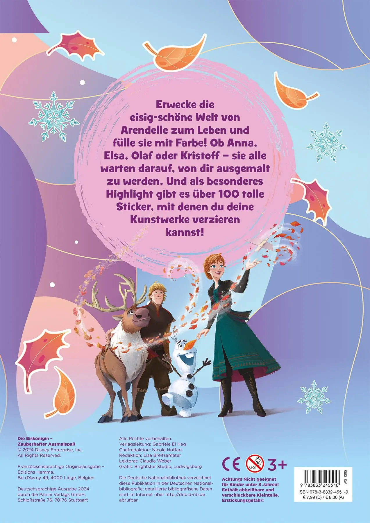Rückseite: 9783833245510 | Disney Die Eiskönigin: Zauberhafter Ausmalspaß | Disney (u. a.) | Buch