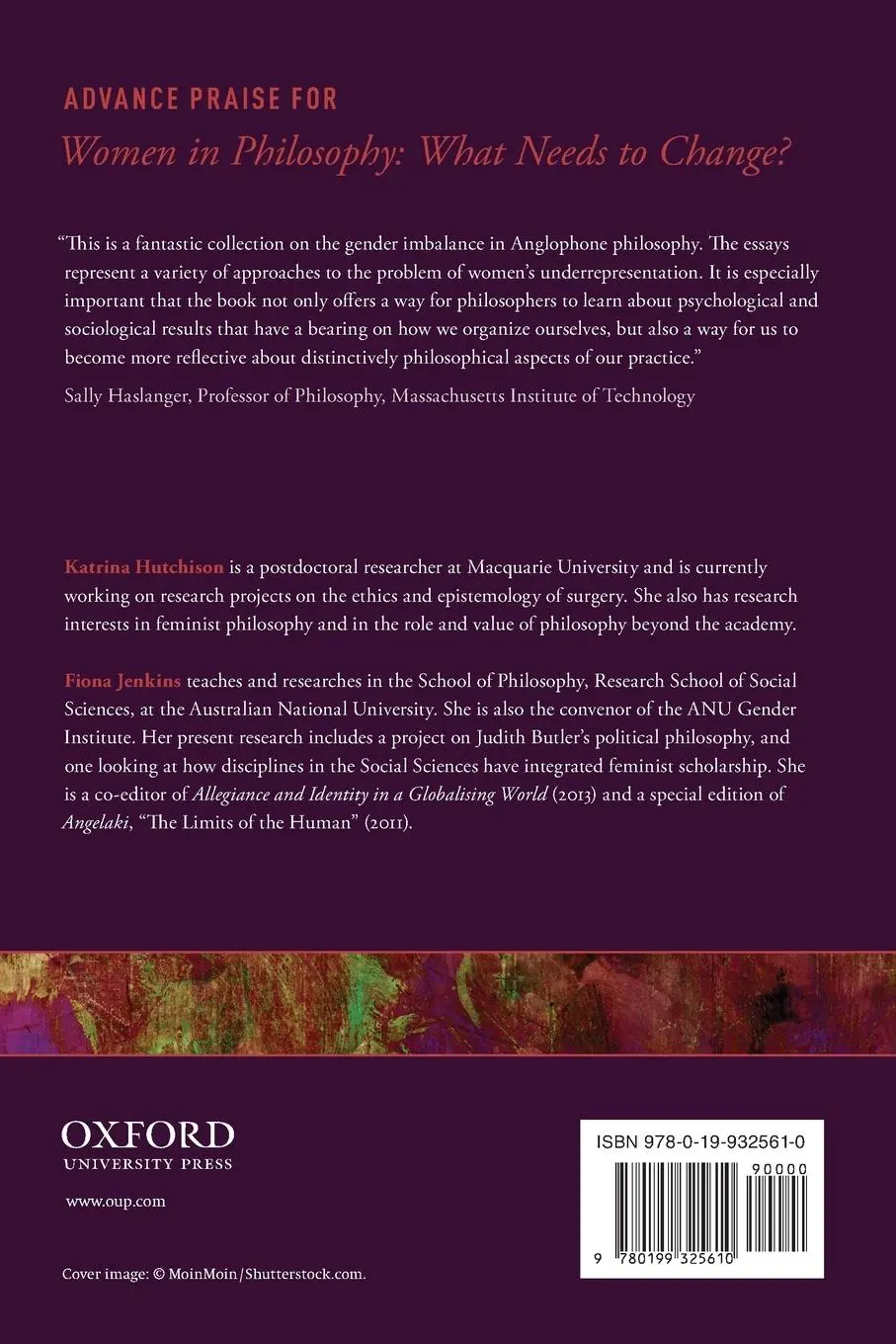 Rückseite: 9780199325610 | Women in Philosophy | What Needs to Change? | Hutchison (u. a.) | Buch