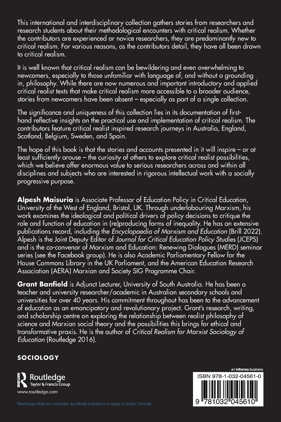 Rückseite: 9781032045610 | Working with Critical Realism | Stories of Methodological Encounters