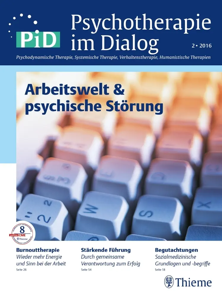Cover: 9783132215610 | Arbeitswelt &amp; psychische Störungen | PiD - Psychotherapie im Dialog