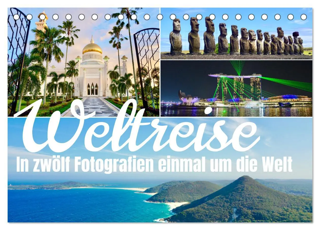 Cover: 9783457585610 | Weltreise, in zwölf Fotografien einmal um die Welt (Tischkalender...