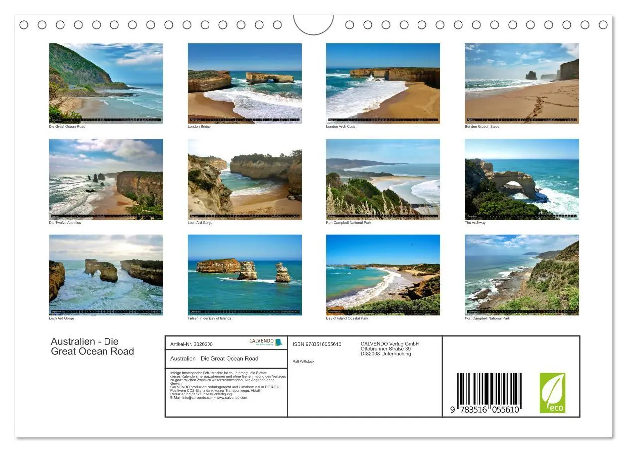 Bild: 9783516055610 | Australien - Die Great Ocean Road (Wandkalender 2026 DIN A4 quer),...