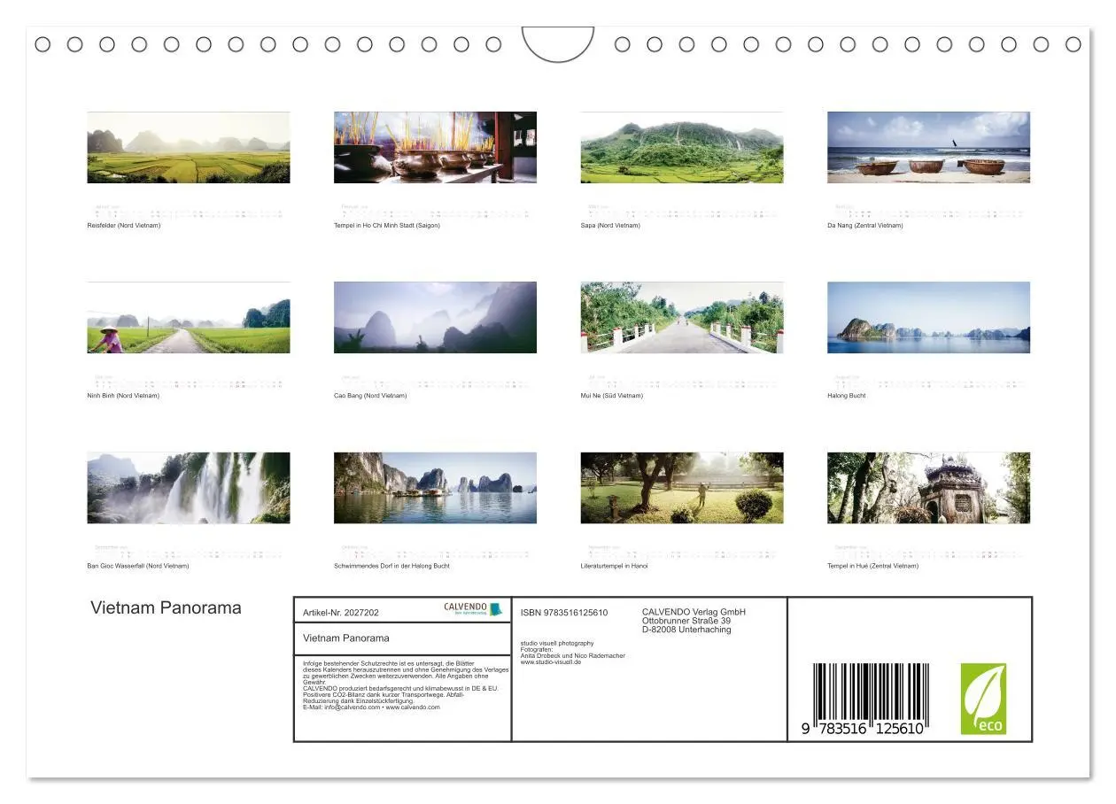 Bild: 9783516125610 | Vietnam Panorama (Wandkalender 2026 DIN A4 quer), CALVENDO...