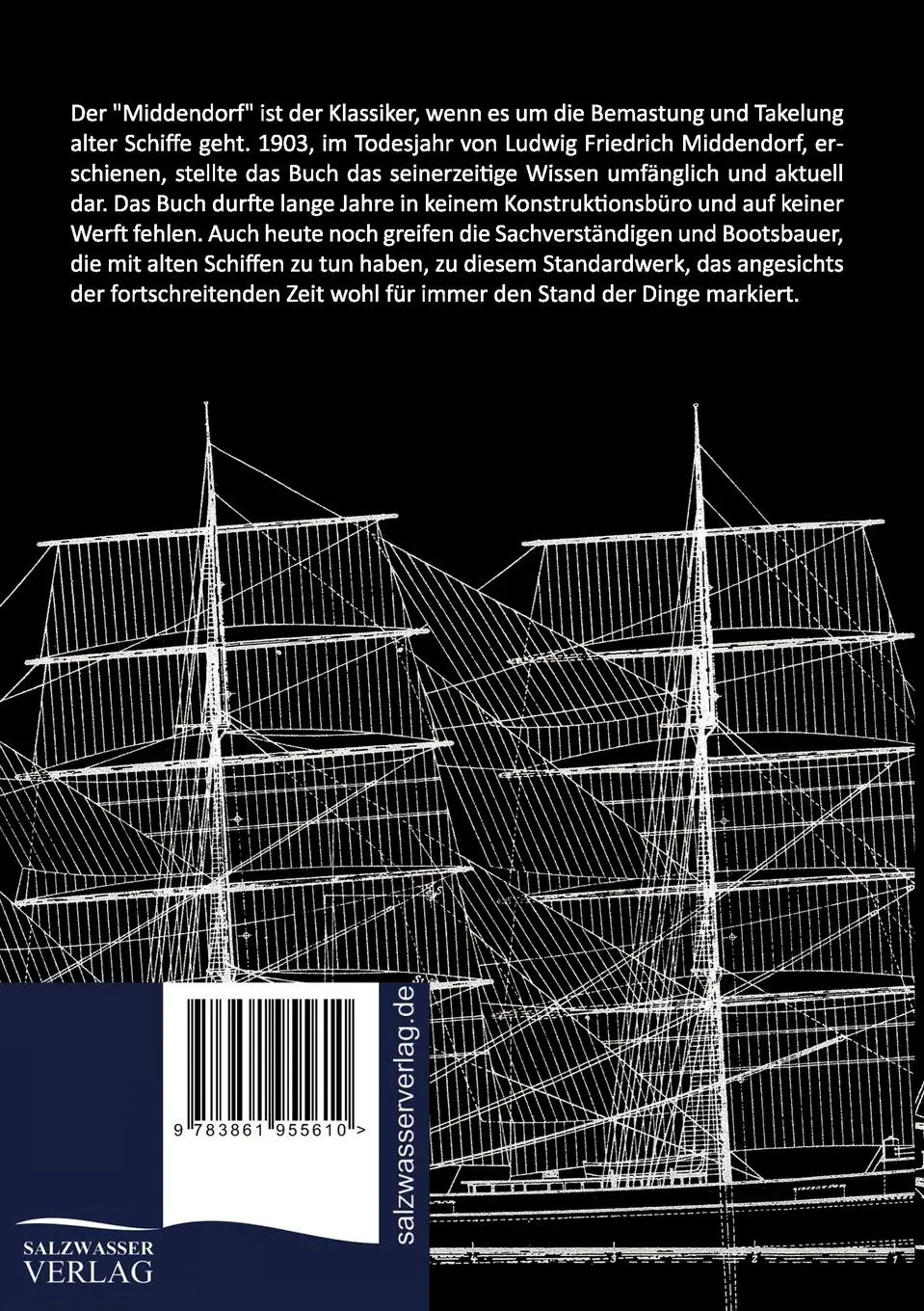 Rückseite: 9783861955610 | Bemastung und Takelung der Schiffe (1903) | Middendorf | Taschenbuch