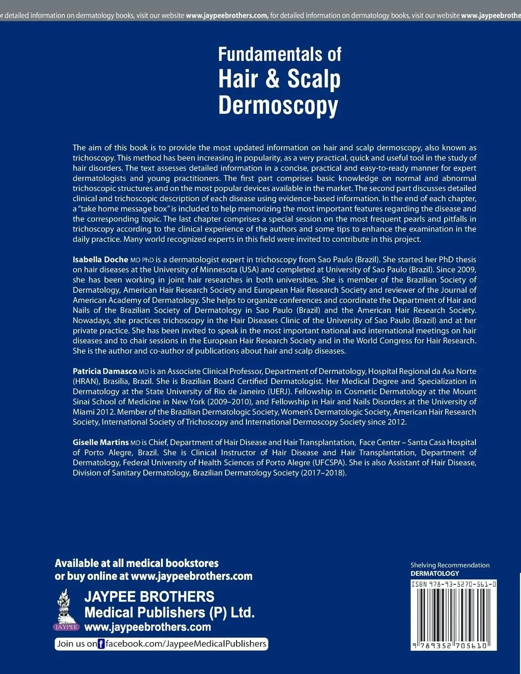 Rückseite: 9789352705610 | Fundamentals of Hair and Scalp Dermoscopy | Isabella Doche (u. a.)