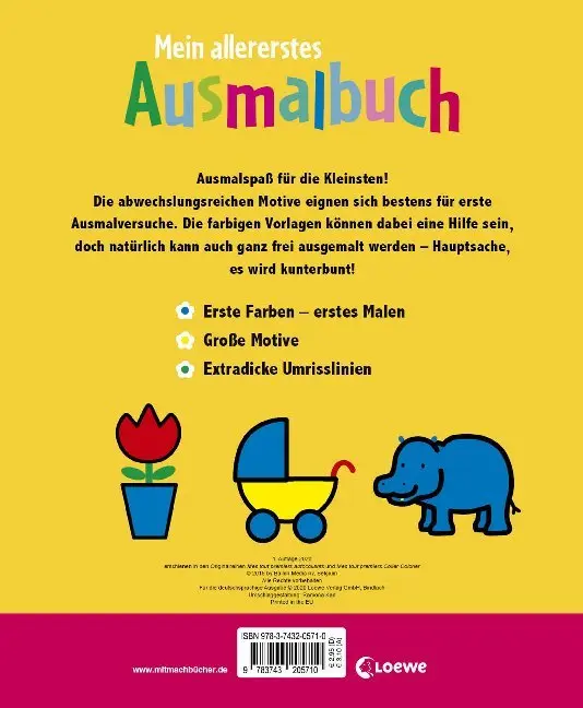 Bild: 9783743205710 | Mein allererstes Ausmalbuch (Schildkröte) | Mit Farborientierung
