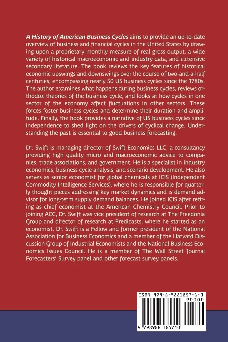 Rückseite: 9798988185710 | A History of American Business Cycles | Thomas Kevin Swift | Buch