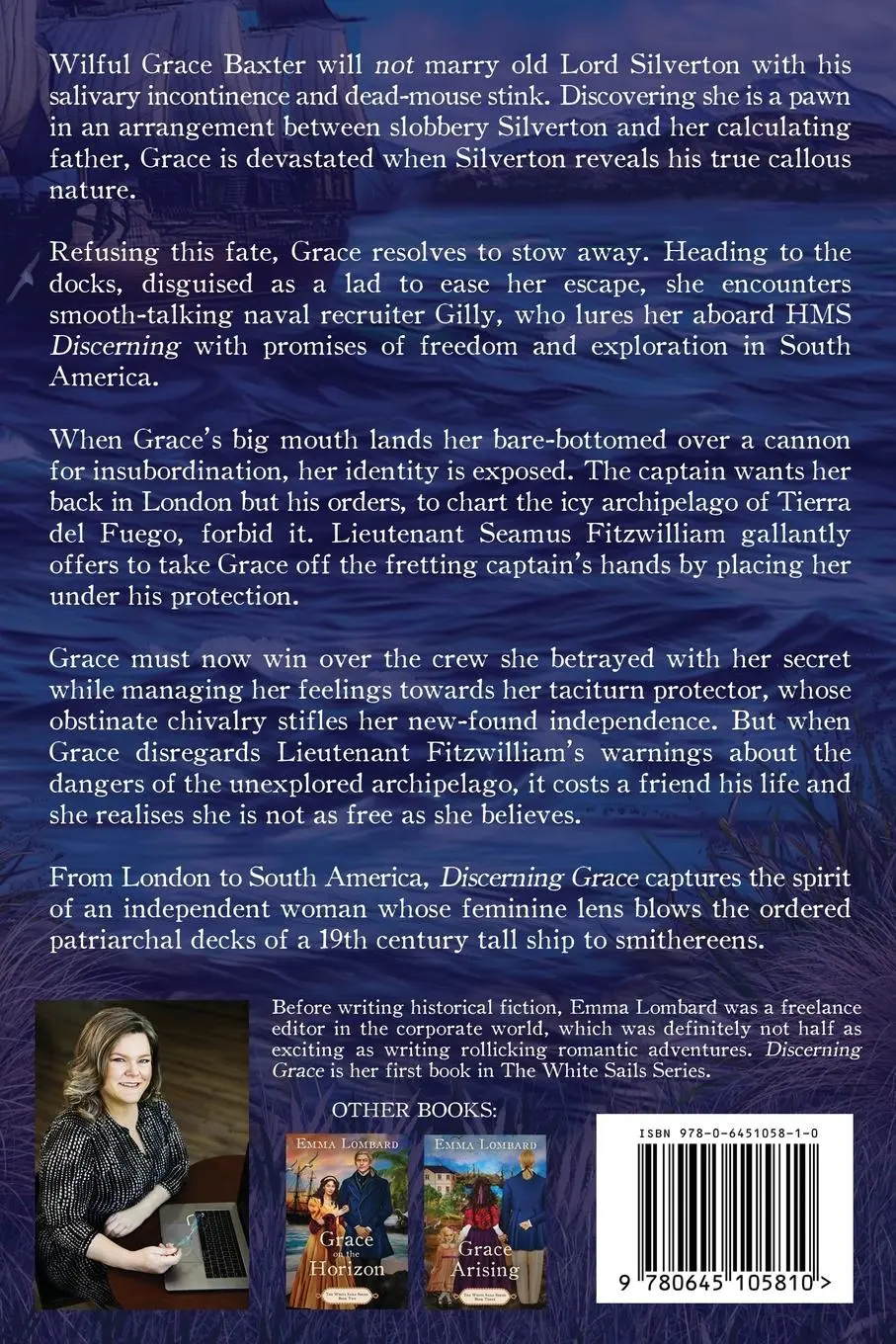 Rückseite: 9780645105810 | Discerning Grace (The White Sails Series Book 1) | Emma Lombard | Buch