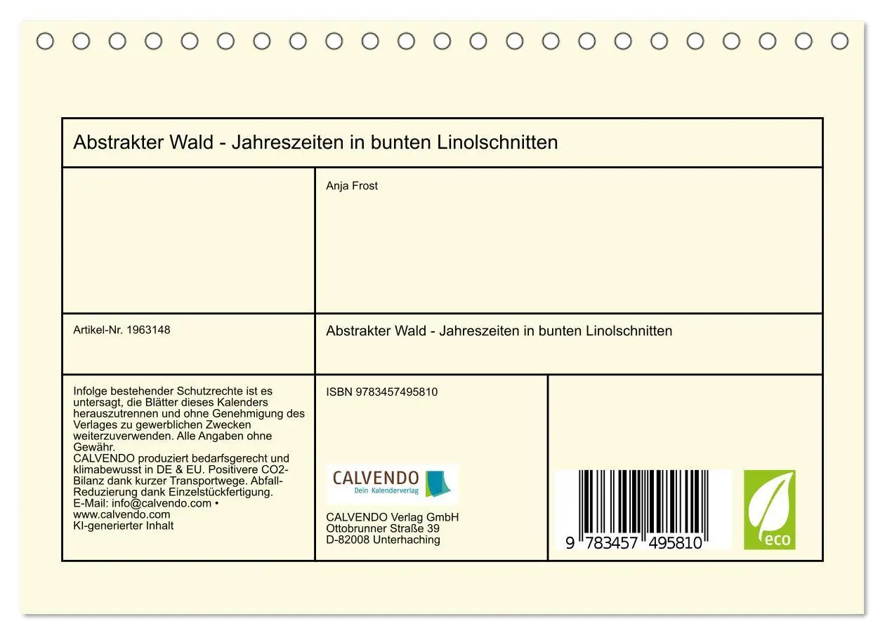Bild: 9783457495810 | Abstrakter Wald - Jahreszeiten in bunten Linolschnitten...