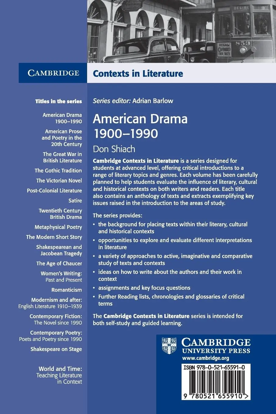 Rückseite: 9780521655910 | American Drama 1900-1990 | Don Shiach | Taschenbuch | Englisch | 2000