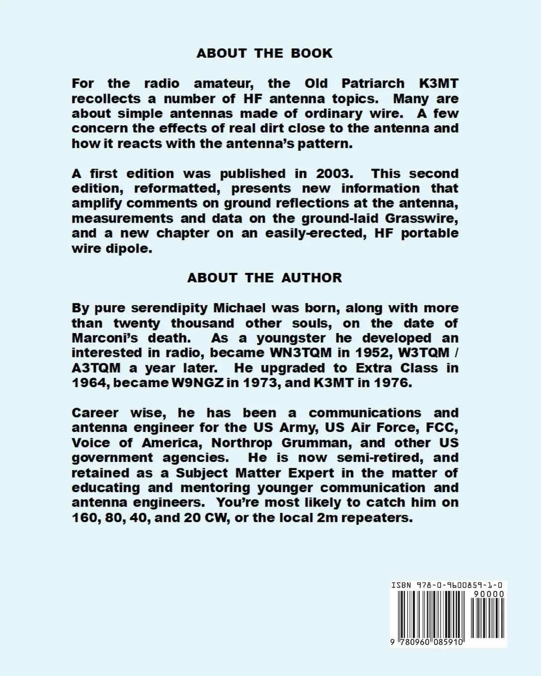 Rückseite: 9780960085910 | HF Antenna Topics | Michael Toia | Taschenbuch | Englisch | 2023