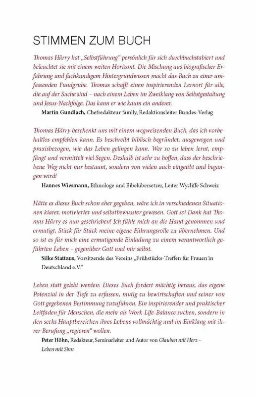 Bild: 9783417265910 | Von der Kunst, sich selbst zu führen | Thomas Härry | Buch | 360 S.
