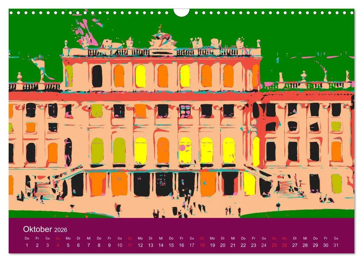 Bild: 9783516025910 | WIEN popartig (Wandkalender 2026 DIN A3 quer), CALVENDO Monatskalender