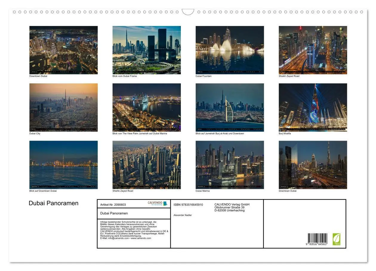 Bild: 9783516645910 | Dubai Panoramen (Wandkalender 2026 DIN A2 quer), CALVENDO...