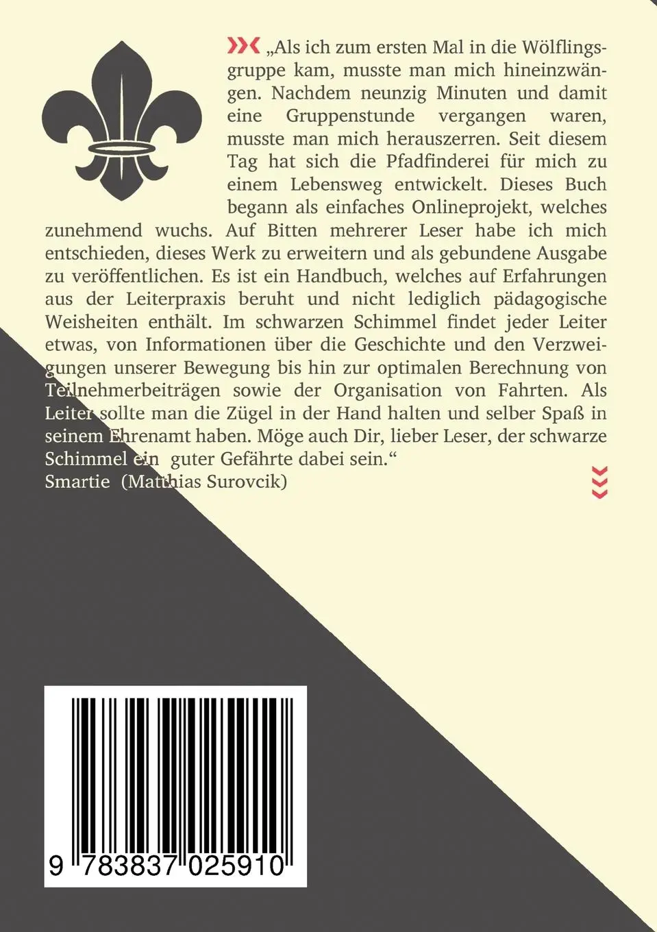 Rückseite: 9783837025910 | Der schwarze Schimmel | Smarties Wegzeichen für Pfadfinderleiter