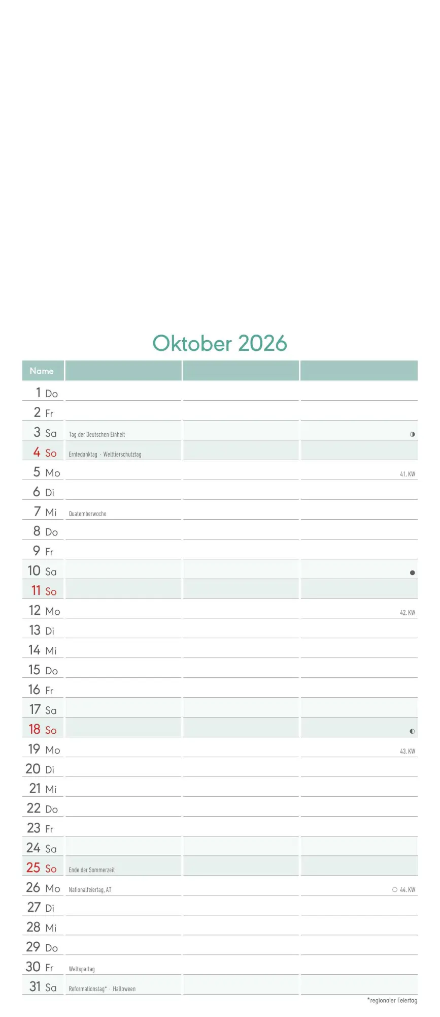 Bild: 4069095006010 | Kreativ-Kalender Planer für 2 2026 - 3 Spalten - 19,5x45 cm - Foto,...