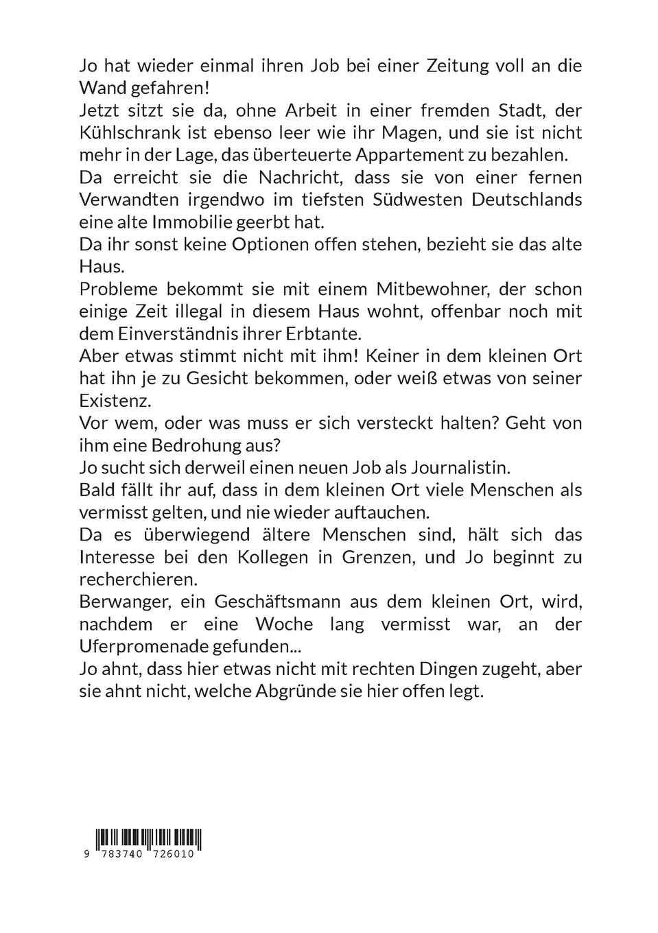 Rückseite: 9783740726010 | Jo und die Metamorphose | Ein Mystery Krimi | Elvy Jansen | Buch